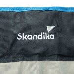 Grau blauer Doppel Campingstuhl Skandika Logo