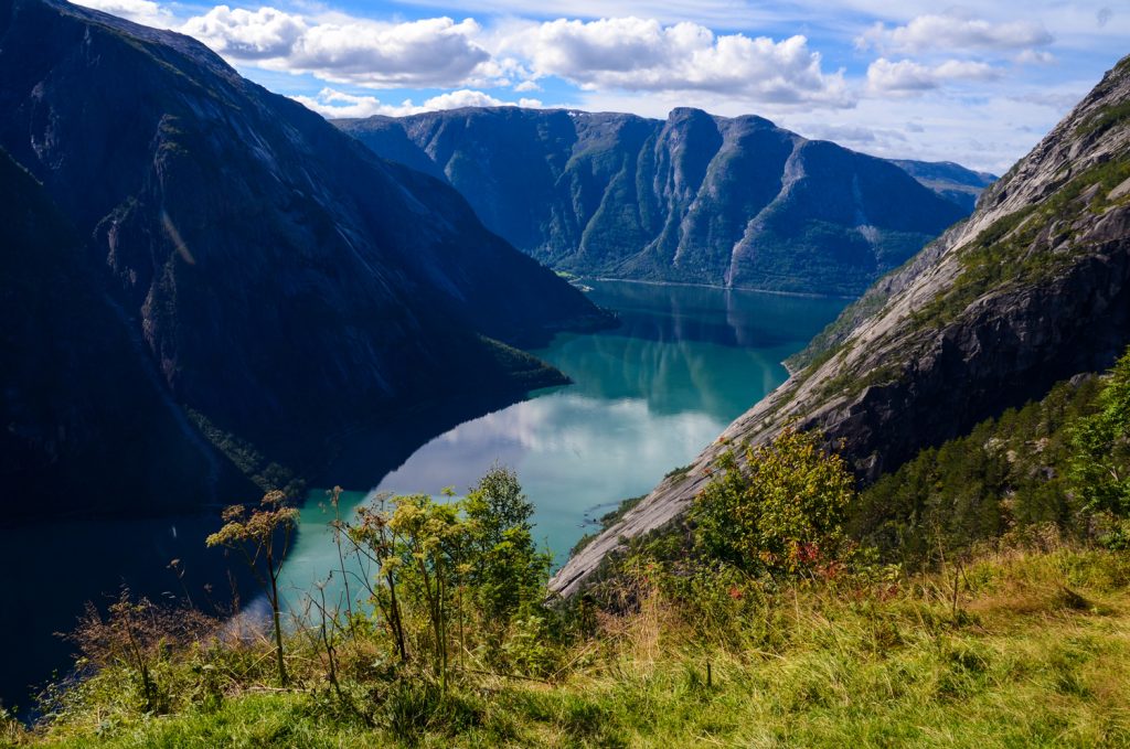 Blick auf einen Fjord in Norwegen
