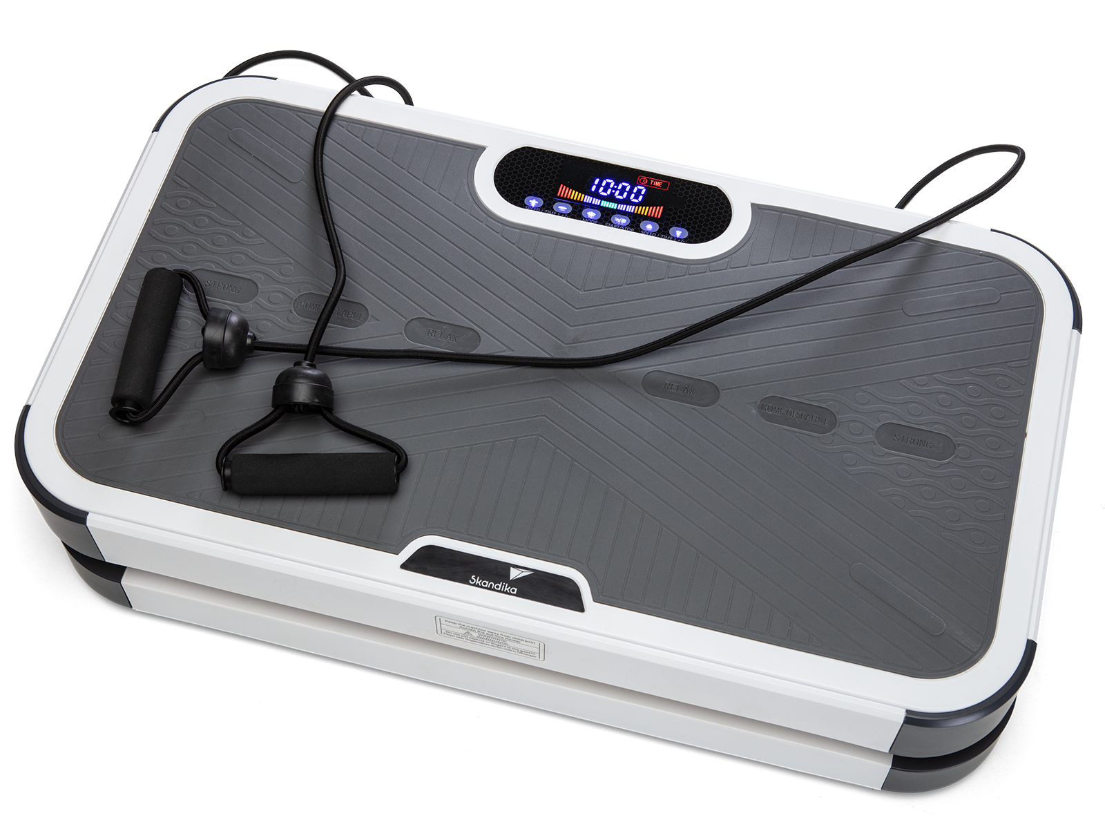 skandika Vibration Plate 900 Plus exklusiver Fernbedienung Bluetooth Musik Vibrationsplatte mit Rutschfester Trainingsbändern Trainingsposter und 3D Vibration durch 2 Motoren 