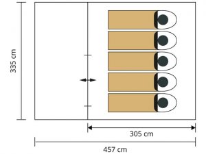 Grundriss Skandika Indal 5 Personen Tunnelzelt