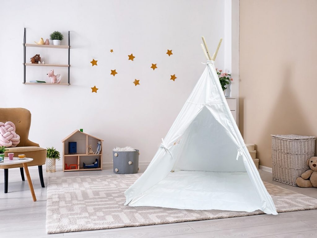Tipi Zelt fürs Kinderzimmer aus Canvas