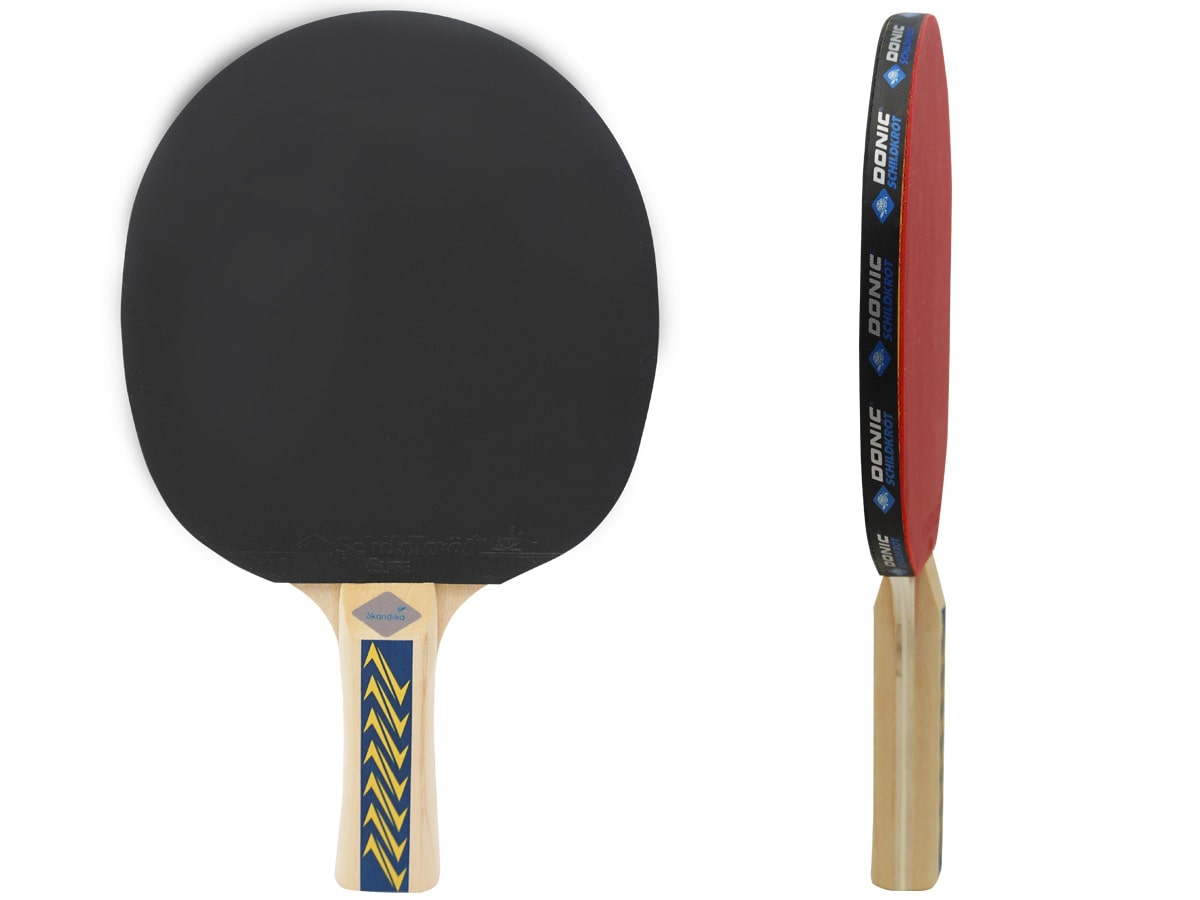 ping pong pagayer avec Balle monochrome plat vecteur objet. caoutchouc  raquette avec ping pong balle. modifiable