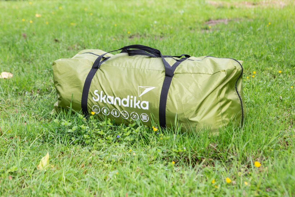 eingepacktes Skandika Zelt in Transporttasche